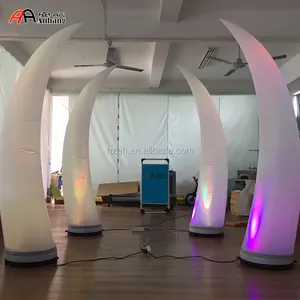 Bühne Dekorative Aufblasbare Beleuchtete Elfenbein LED Aufblasbare Tusk