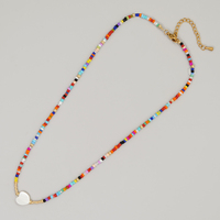 Go2boho Nouveau Collier Bohème en Perles Graine Cœur et Coquillage Chaînes Miyuki Style Religieux Bijoux de Mode Estivale pour Femmes et Cadeaux