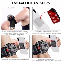 Support de téléphone pour poignet et bras, pour le sport, la course à pied et le fitness, avec verrouillage à un clic