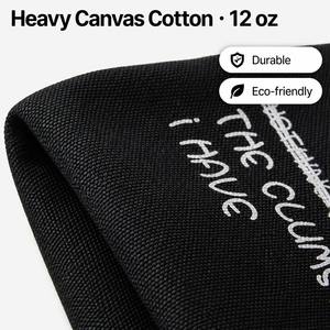 Sac fourre-tout en toile noire avec fermeture éclair, imprimé lettres, réutilisable, sac à bandoulière pour les courses et les courses alimentaires - Product Image 4