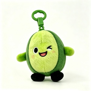 Customized <b>Cute</b> avocado character plush pendant for backpacks,Soft fruit plush toy <b>keyring</b> forkids,Cartoon winking avocado plush - Product Image 5