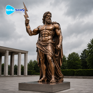 Gran Estatua de <span class=keywords><strong>Zeus</strong></span> en Bronce Verde, Escultura Griega de Júpiter con <span class=keywords><strong>Rayo</strong></span>, Decoración de Arte Metálico para Jardín y Paisaje Exterior - Product Image 4