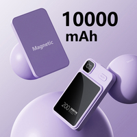 Vente directe d'usine, PD22.5W, 10000mah, mini batterie portable magnétique, affichage LED, charge super rapide, sans fil pour téléphone