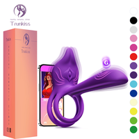 Anneau vibrant portable contrôlé par application avec matériau en silicone pour la stimulation clitoridienne et du point G, usage pour adultes