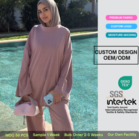 Maillots de Bain Modestes Personnalisés Burkinis pour Femme Musulmane Ensemble 3 Pièces OEM ODM Vente en Gros Ensemble pour Femmes Musulmanes