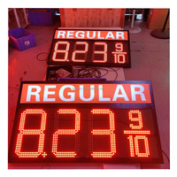 Peraga Digital tampilan LED 7 Segmen antiair luar ruangan untuk papan reklame Harga stasiun Gas