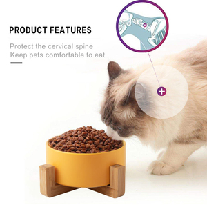Ceramic Pet Bowl <b>Cat</b> Dogs Feeding Matted Elevated Dog Bowl Double Bowls Pet Food Water Feeder Wholesale Pet Manufacturer - Product Image 5