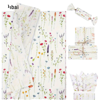 Papier de soie imperméable à motifs végétaux Qibai, paquet cadeau, papier de soie artisanal personnalisé, sac cadeau pour l'artisanat
