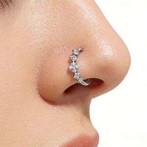 Piercing per Naso <span class=keywords><strong>in</strong></span> Lega di Titanio 8/10mm, Orecchino a Perno, Gioiello per Piercing a <span class=keywords><strong>Bocca</strong></span> Chiusa con Zirconi - Product Image 2
