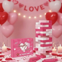 Jeu de couple amusant pour adultes, blocs en bois roses, tour de la passion, idées de rendez-vous coquins pour mariage, activités, cadeau de la Saint-Valentin