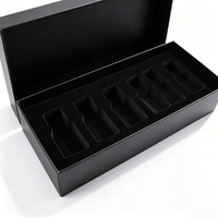 Boîte cadeau rigide de luxe personnalisée en deux parties pour parfum, emballage cosmétique noir vide avec insert en mousse EVA, logo imprimé