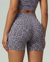 Shorts de yoga taille haute rehausseurs de fessiers trois-quarts, vêtements de sport fitness et course, imprimé léopard 3D, pour le yoga