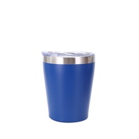 Mini tasse à café isotherme en acier inoxydable avec couvercle à paille, logo personnalisé, gobelet vierge écologique, réutilisable, pour boissons de table