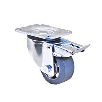 Produits d'usine : Roues pivotantes robustes 100x50 avec frein, silencieuses, à roulement à billes, noyau en aluminium et caoutchouc gris
