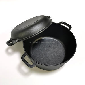 Casserole <span class=keywords><strong>en</strong></span> <span class=keywords><strong>fonte</strong></span> 4.6L avec poêle 2 <span class=keywords><strong>en</strong></span> 1 Combo Cooker Multi-Cooker Gusseisen Topf - Product Image 2