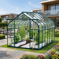 Kits de serres modernes en métal pour la maison, le jardin et l'extérieur, pour les jardins de villas, avec construction en alliage d'aluminium + acier