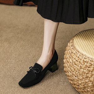 Scarpe con <span class=keywords><strong>Tacco</strong></span> Quadrato e Lacci, Nuova Collezione Autunno-Inverno 2025, Stile Britannico Retrò Marrone con <span class=keywords><strong>Tacco</strong></span> Spesso - Product Image 6