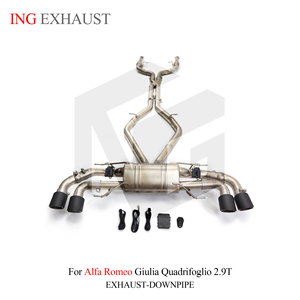 Nouveau système d'échappement en acier inoxydable ING Performance Catback Alfa Romeo Giulia Quadrifoglio 2.9T 2017+ Silencieux à soupape électronique - Product Image 2