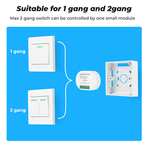 Interrupteur intelligent Tuya ZigBee 1/2 gang 16A sans fil neutre, mini module de disjoncteur, contrôle bidirectionnel pour Alexa Google Home - Product Image 3