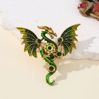 Broche dragon en émail vintage Broche strass ptérosaure Dragon volant Broche personnalisée Ailes de dragon Badge pour hommes femmes Bijoux