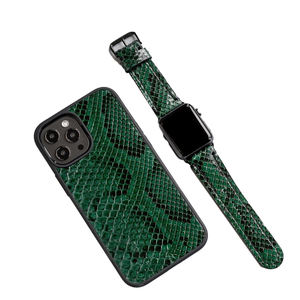 Pu चमड़े के फोन केस और वॉच स्ट्रैप सेट में होल्स्टर <span class=keywords><strong>38</strong></span> 40 42 44 मिमी घड़ी स्ट्रैप - Product Image 1