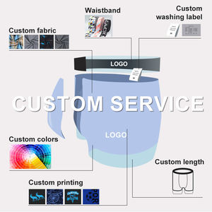 100% nefes Polyester ekose baksır şort yetişkin gençlik orta katlı külot hiçbir cep logosu bel uzun bacak erkek iç çamaşırı toptan - Product Image 6