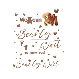 Adesivi Murali in Oro con Slogan in Inglese 'BOY' o 'GIRL' per Cameretta, Decorazione per Festa di Rivelazione del Sesso del Bambino, Carta da Parati Autoadesiva in PVC - Product Image 6