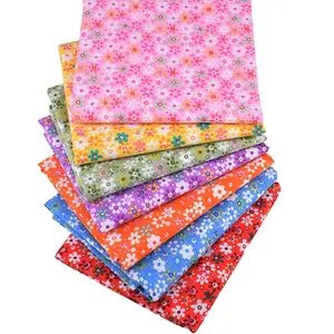 Pacote acolchoada de tecido floral, 7 peças de pacote de girassol de tecido acolchoado de algodão 100%, praças de patchwork diy