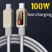 Cable de Carga Rápida para Teléfono, Puertos C a C, Cable de Carga Trenzado para Cargador de Teléfono Móvil, Cable de Carga para Teléfono, Cable de Datos USB