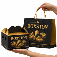 Caja Ecológica de Kraft para Pollo Frito, Caja Desechable Personalizada para Hamburguesas, Muslos de Pollo, BBQ para Llevar, con Laminación Mate, Relieve y Esponja