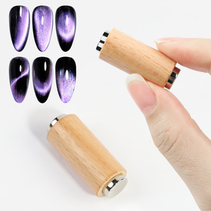 Nouveauté : Aimants ronds miniatures en bois de style japonais professionnels pour ongles en gel effet œil de chat - Product Image 2