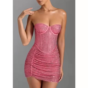 Nuevo Vestido de Lentejuelas de Otoño de Alta Calidad, Estilo Club Nocturno, Ajustado, Escote Profundo en V, Sin Tirantes, Mini Vestido para Mujer - Product Image 3