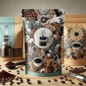 Sacs Mylar personnalisés en gros avec logo, sachets refermables en aluminium anti-odeur, pochettes verticales pour l'emballage alimentaire, du lait et des grains de café - Product Image 2