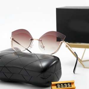 Lunettes de soleil élégantes pour femmes, forme œil de chat, sans monture, vintage, rétro, métal, bleu, violet, <span class=keywords><strong>gris</strong></span>, verres unisexes, lunettes de soleil tendance - Product Image 3