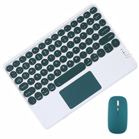 Çin Toptan Satış 10 inç Klavye Retro Yuvarlak Tuşlu Dokunmatik Mouse Seti Windows IOS Android Tablet Akıllı Telefonlar için