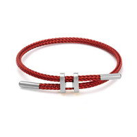 Bracelet en Acier Inoxydable en Gros, Bracelet Câble en Acier avec Lettre Initiale et Fermoir Argenté