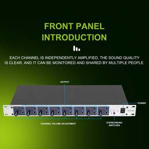 <span class=keywords><strong>Amplificador</strong></span> de auriculares de monitor compacto profesional de 8 <span class=keywords><strong>canales</strong></span> HPA1600 - Product Image 5