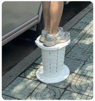 Toilette de voiture pliable et portable avec tabouret rond réglable pour le camping en plein air