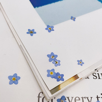 Fleurs de Myosotis séchées et pressées pour boucles d'oreilles, fleurs de Myosotis pressées pour coques de téléphone, œuvres d'art végétales