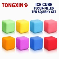 TONGXIN Bloc anti-stress personnalisé en TPR, en forme de bloc de glace, rempli de farine, à remontée lente, jouet de bureau, objet de collection, cadeau, vente en gros, OEM