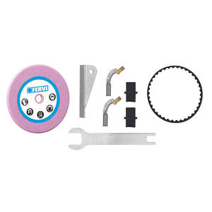 Affûteur de chaîne de tronçonneuse Fervi 0502 avec plaques de guidage métalliques, ressorts, clips et clé – Kit d'outils - Product Image 1