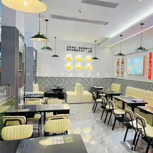 Hong Kong Style Tea <b>Restaurant</b> Storage <b>Restaurant</b> Booth Sofa Coffee Shop Milk Tea Dessert Shop Table and Chair <b>Set</b> - Product Image 3