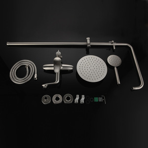 304 Stainless Steel <b>Shower</b> Valve Set YQ1300013Y Brushed Curved Rain Function Concealed Installation Corrosion Prevention - Product Image 3