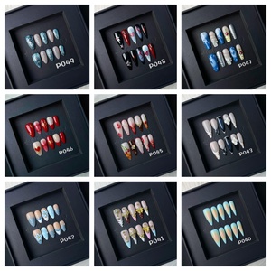 <span class=keywords><strong>Ongles</strong></span> en acrylique de luxe personnalisables, forme amande 3D, 10 pièces, 100% faits à la main, <span class=keywords><strong>faux</strong></span> <span class=keywords><strong>ongles</strong></span> de haute qualité - Product Image 2