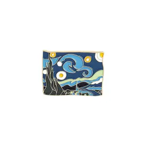 Venta al por mayor de pinturas de los artistas-Pin de esmalte suave para pintura al óleo de Van Gogh, broche de solapa personalizado para Artista de arte, directo de fábrica