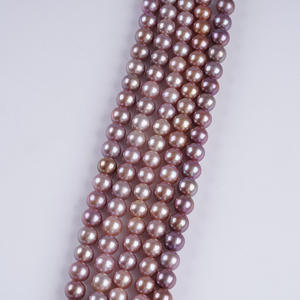 Perlas de Agua Dulce Naturales Edison, Color Morado, 8-8.5mm, Redondas, Sueltas, al por Mayor, para Joyería DIY, Forma Barroca, Colores Blanco y Rosa - Product Image 1
