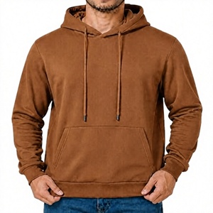 <b>Men's</b> Winter Casual Hoodies 100% Cotton Fleece Regular Fit Solid Color Windproof Waterproof Eco-Friendly <b>Black</b> <b>Sweatshirt</b> - Product Image 1
