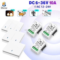 Interruptor de Luz Inalámbrico de 433MHz con Control Remoto, Receptor de Relé de 6V-36V 10A, Alcance de 50m, Circuito Unidireccional para Bombas LED y Cerraduras Magnéticas