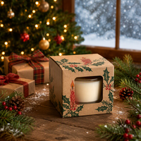 Weihnachtliche Duftbox Umweltfreundliche Kraftpapier-Prägung Matt Laminierte Faltbare Luxus-Geschenkverpackung