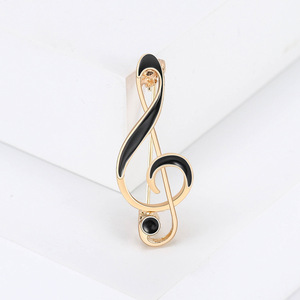 Leichte Luxus Elegante Musik note Brosche Pin Öltropfen <span class=keywords><strong>Lepel</strong></span> Pins Damen Herren Schmuck Kleidung Zubehör Geschenk Broche De Nota - Product Image 2